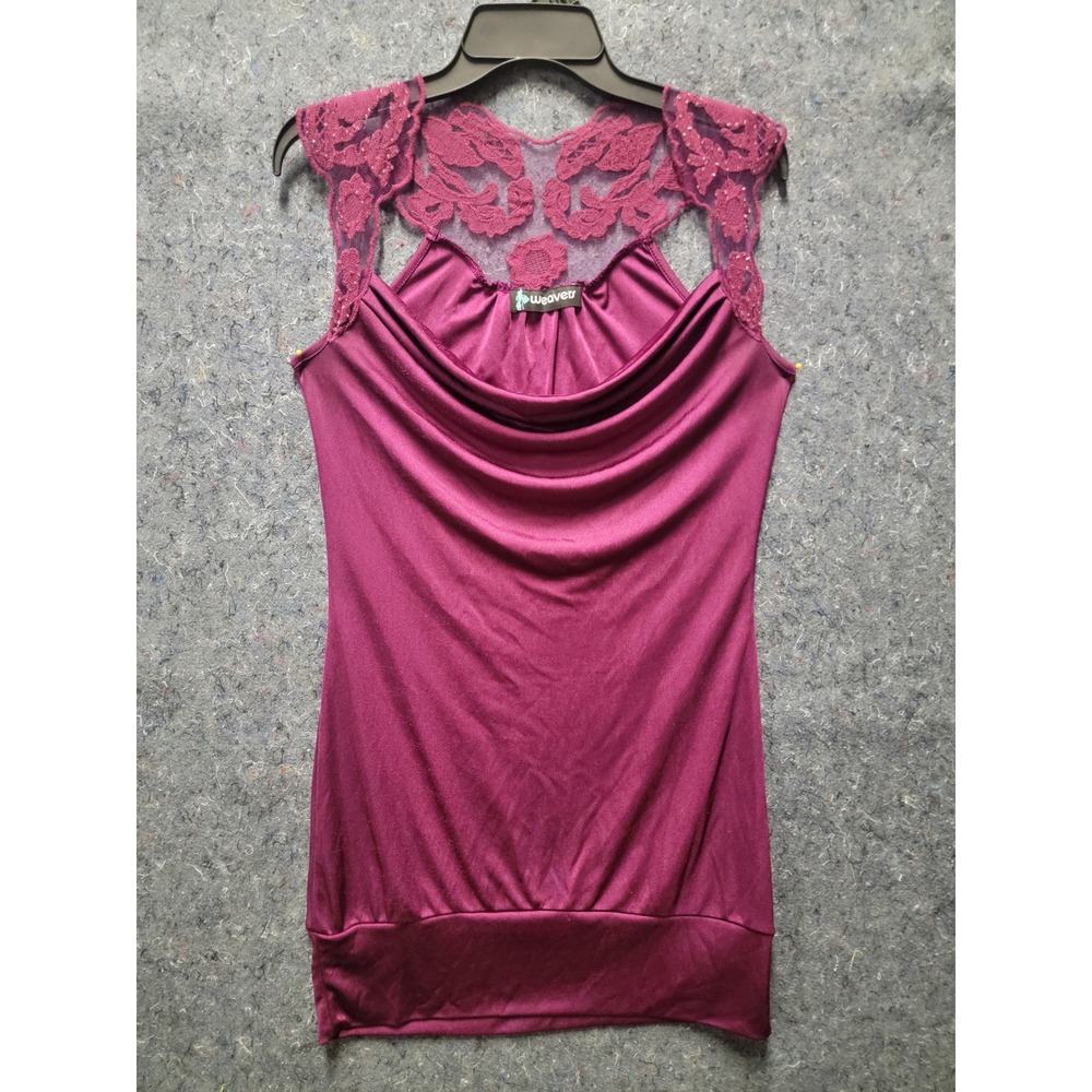Weavers‎ Eggplant Sleeveless Lace Blouse Estimated Size Small